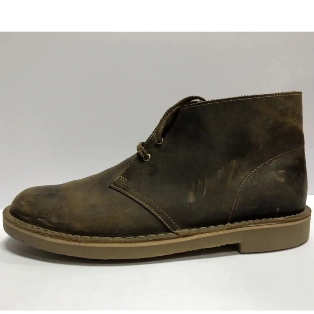 Clark’s Men’s Bushacre 3 Leather Chukka Boots Brown, Size 11.5 M